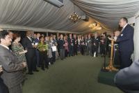 Frank giving a speech